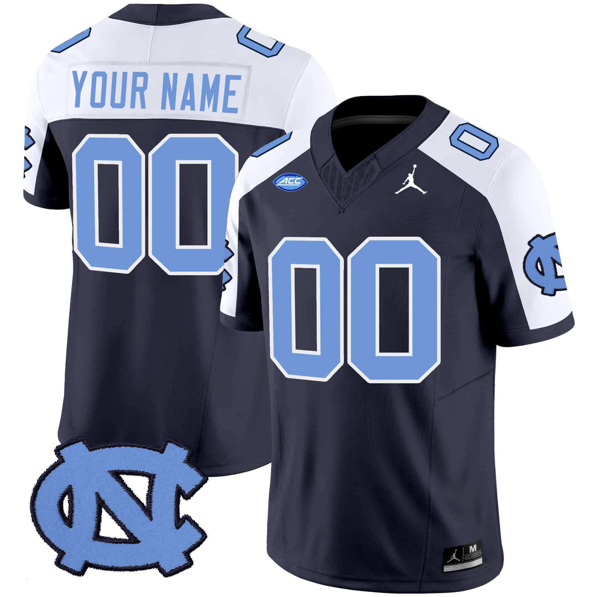 Men North Carolina Tar Heels Drak Blue 2024 Vapor Limited Custom NCAA Jersey